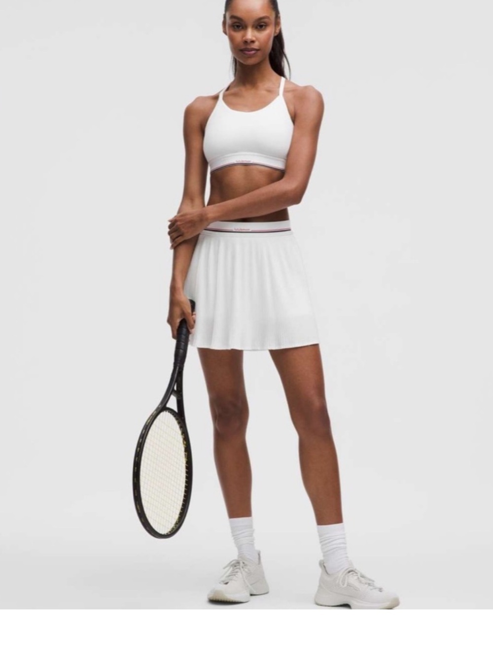 Lululemon Logo-Waist Micro-Pleat Mid-Rise Tennis Skirt Long White size XXS - Picture 6 of 11